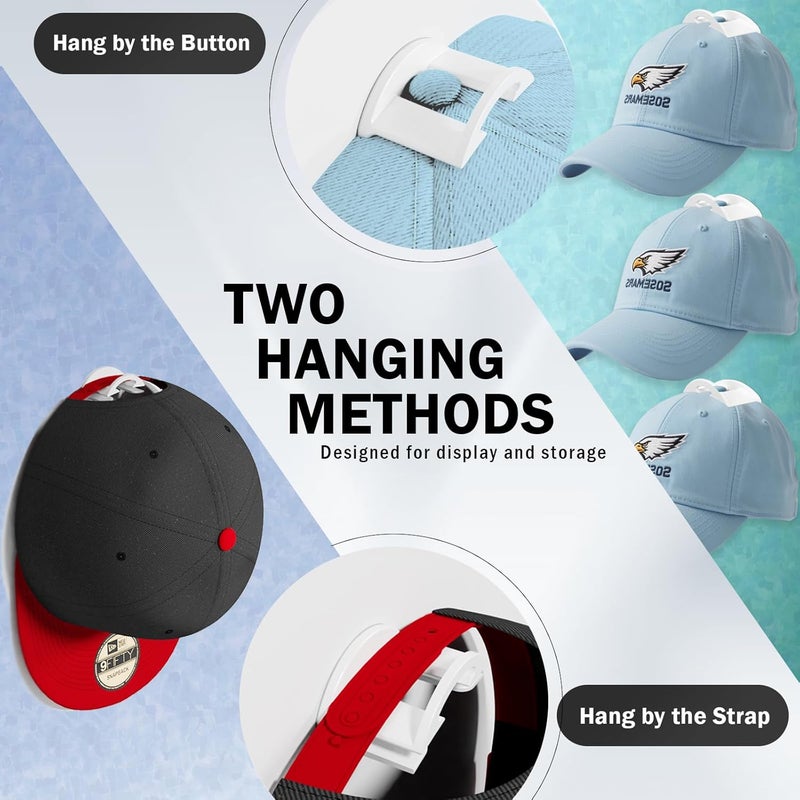 BRATEAYA Baseball Hat Holder for Wall (White-20) - Image 2